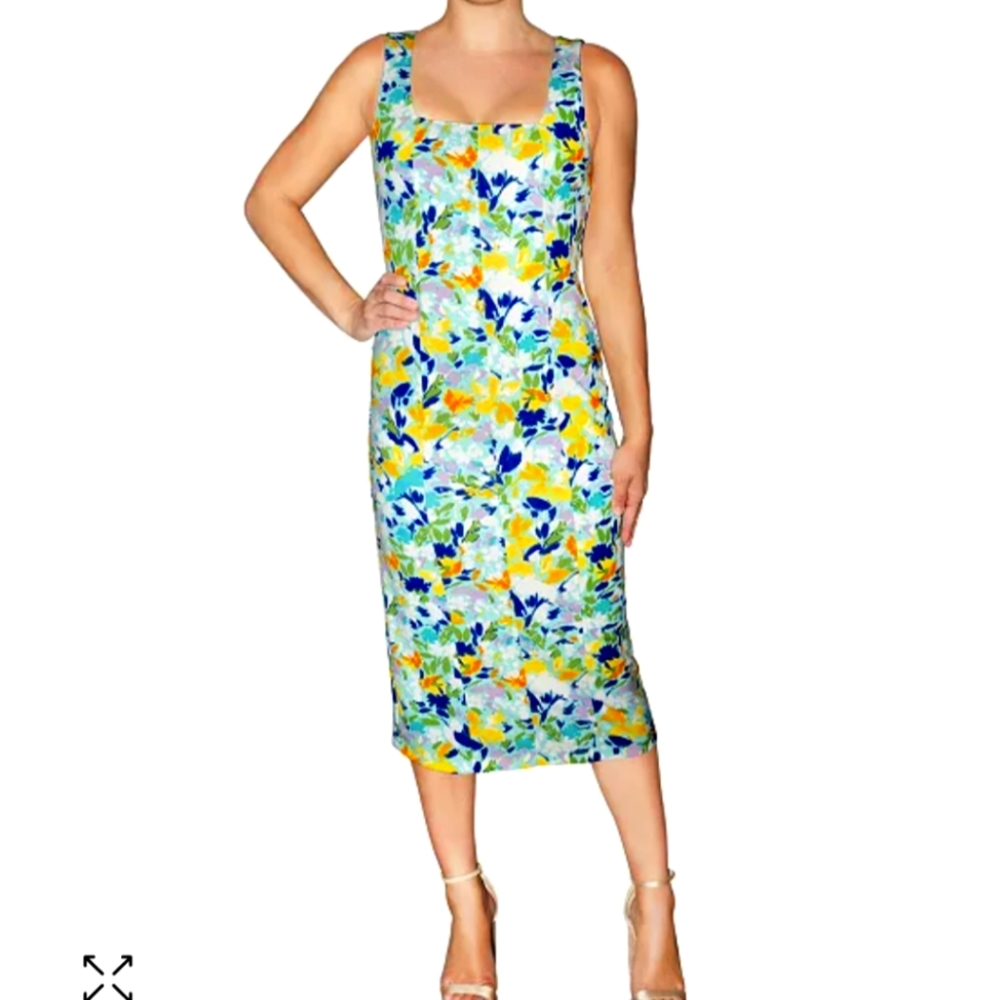 NWT Freya Floral Print Corset Midi Dress by  Rachel Roy sz XS